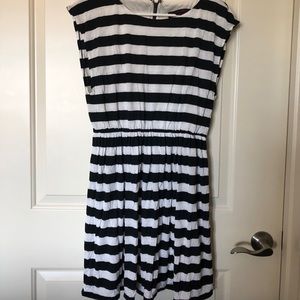 Black and white striped dress